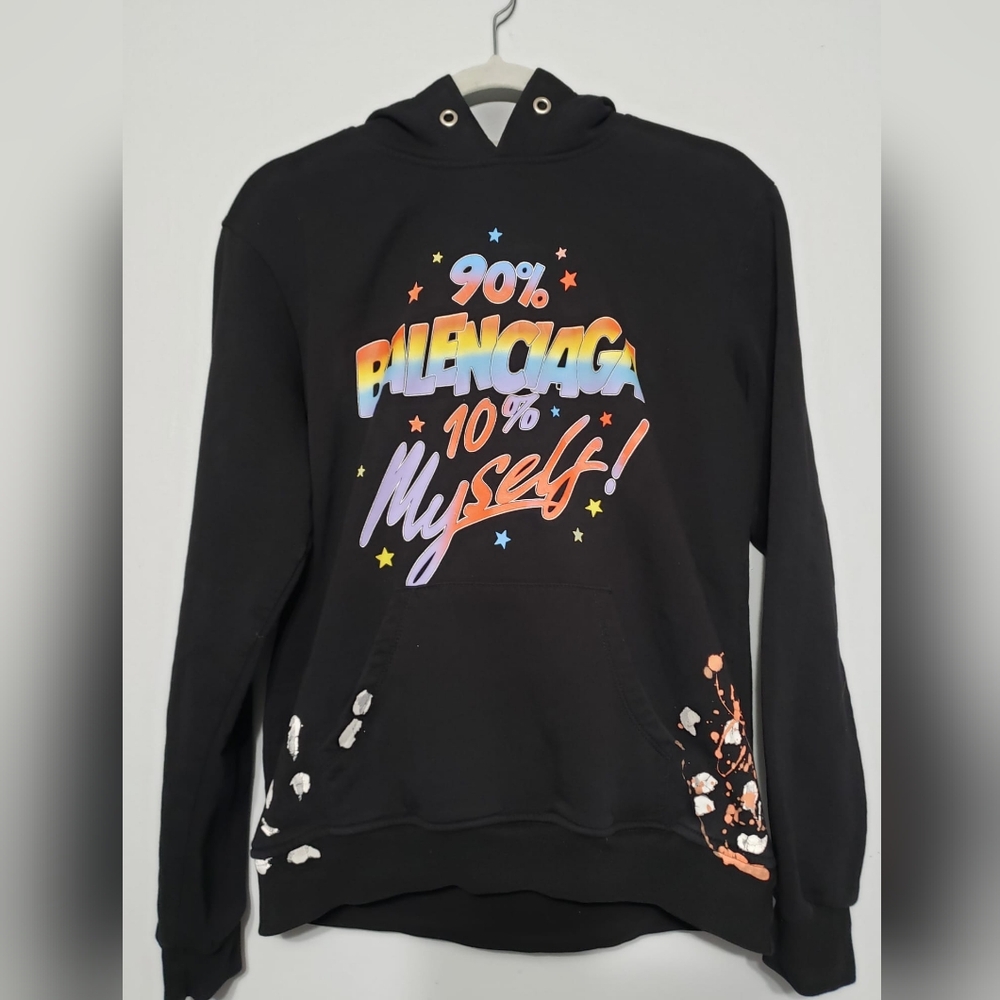 Balenciaga Black Men's Size XL Graphic Hoodie 90% Balenciaga 10% Myself